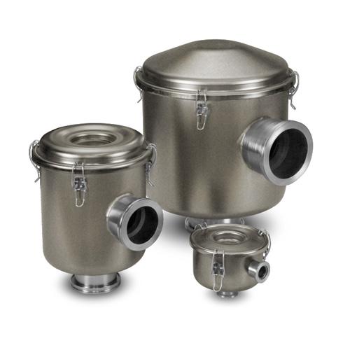ISO Flange Vacuum Filters w/Electroless Nickel Finish & Stainless Steel Flanges